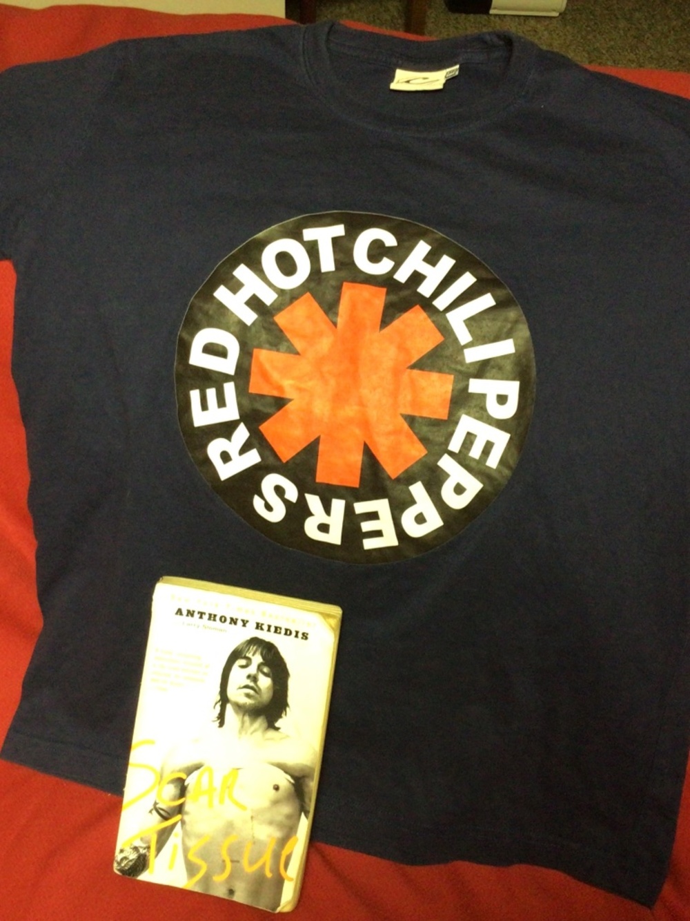 Red Hot Chili Peppers tshirt and book